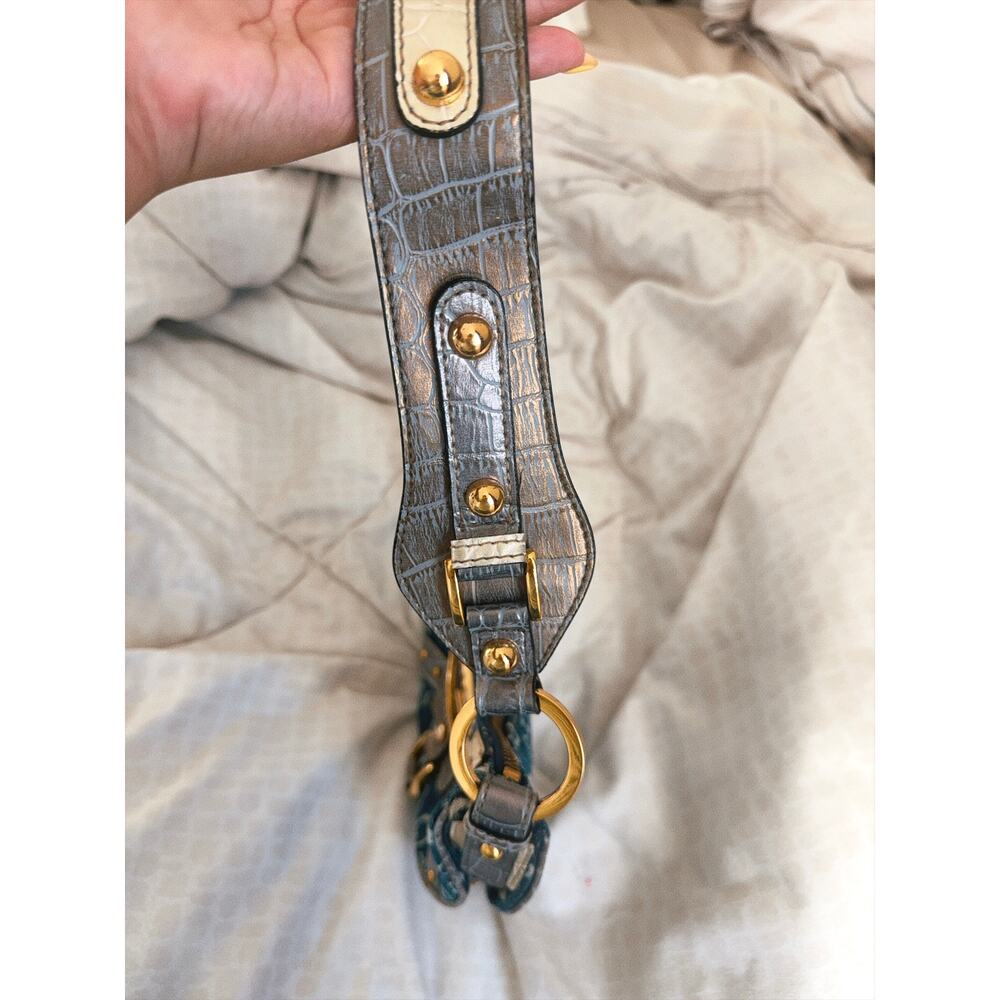 Guess RARE Y2K Vintage Shoulder Bag Monogram Denim Hardware Embellished Archive - Picture 6 of 7